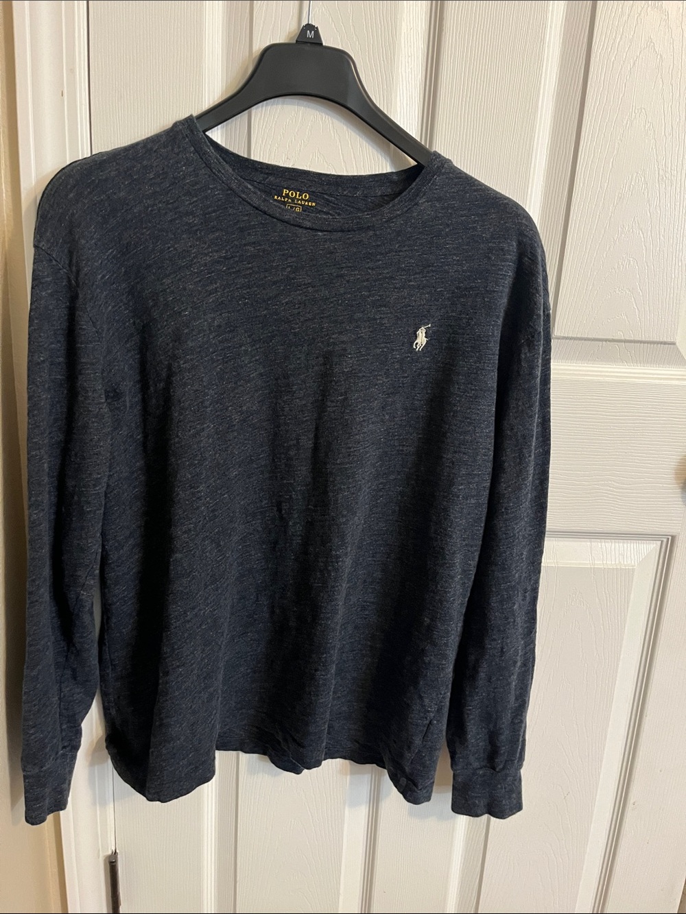 Polo by Ralph Lauren Men's Crewneck Sweater - Charcoal with Cream Pony